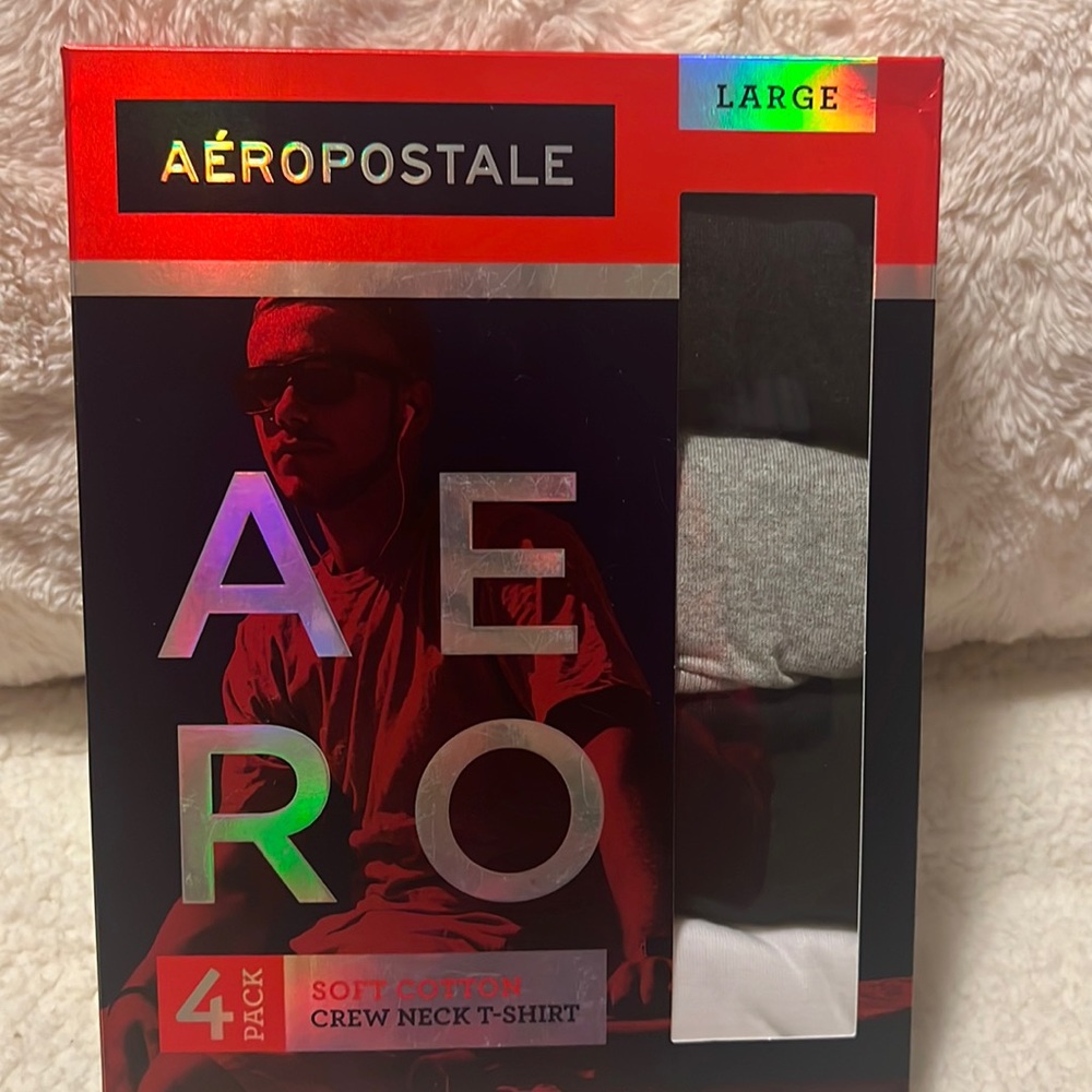 MENS AEROPOSTALE CREW NECK T-SHIRT.  4 PACK VARIOUS SIZES AVAILABLE